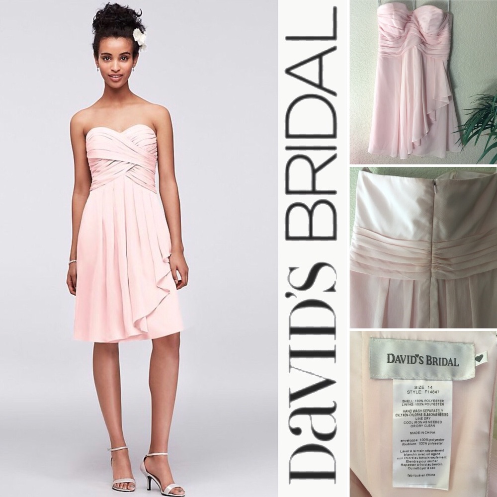 David’s Bridal Short Crinkle Chiffon Dress